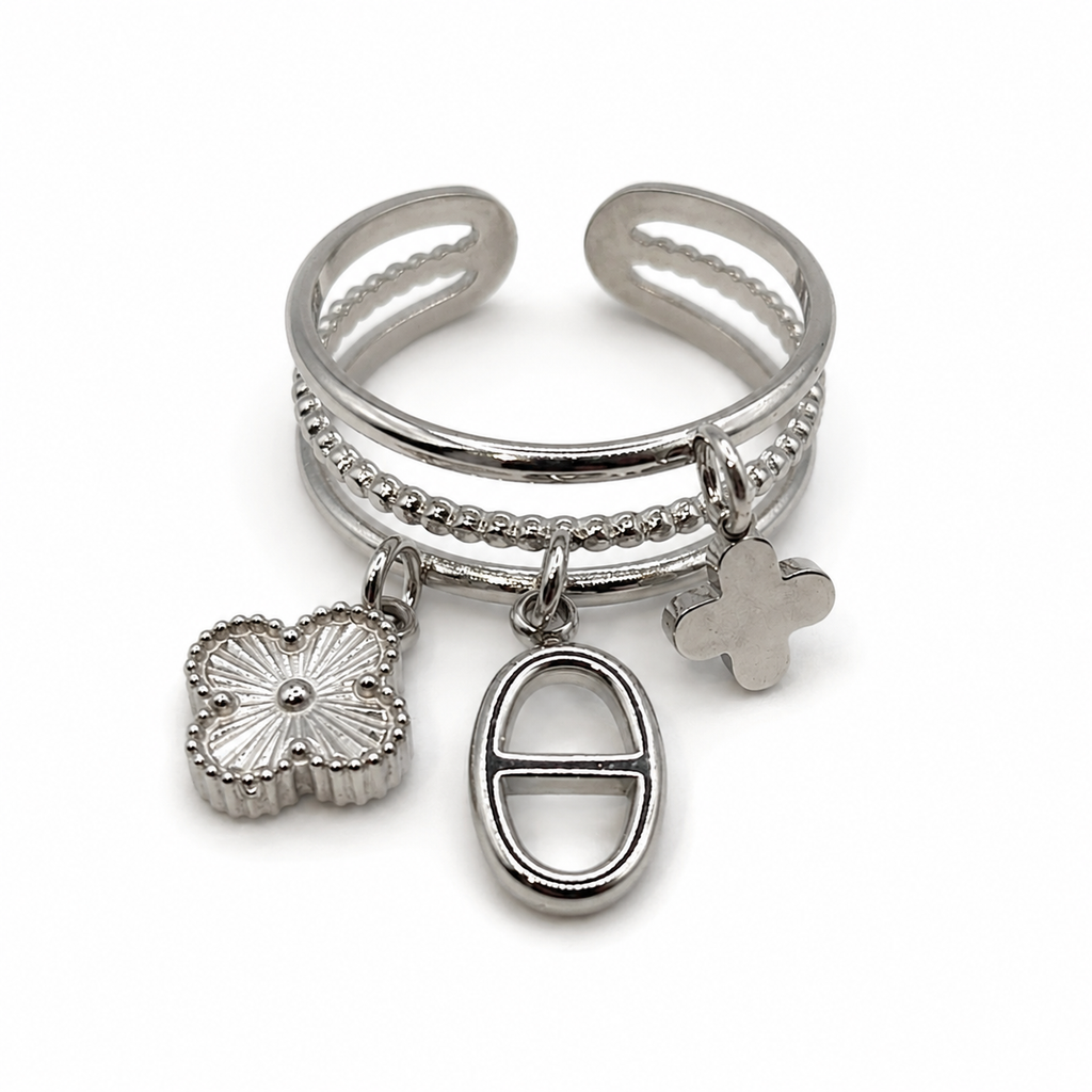 Bague Luna breloques ajustable