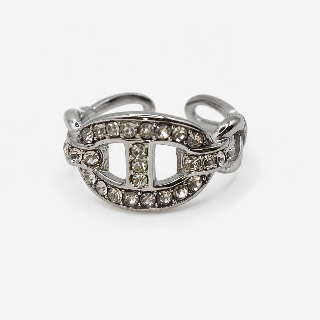 Bague Éclipse Argentée – Ajustable
