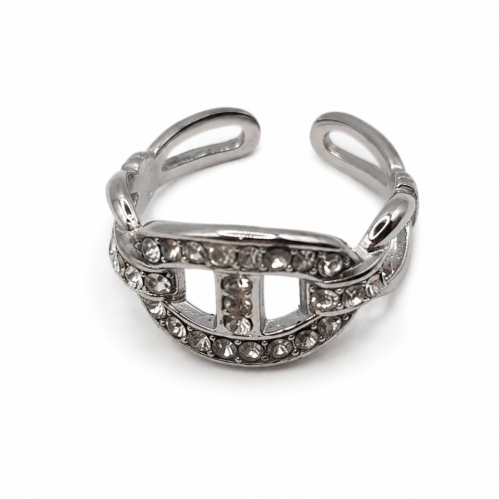 Bague Éclipse Argentée – Ajustable