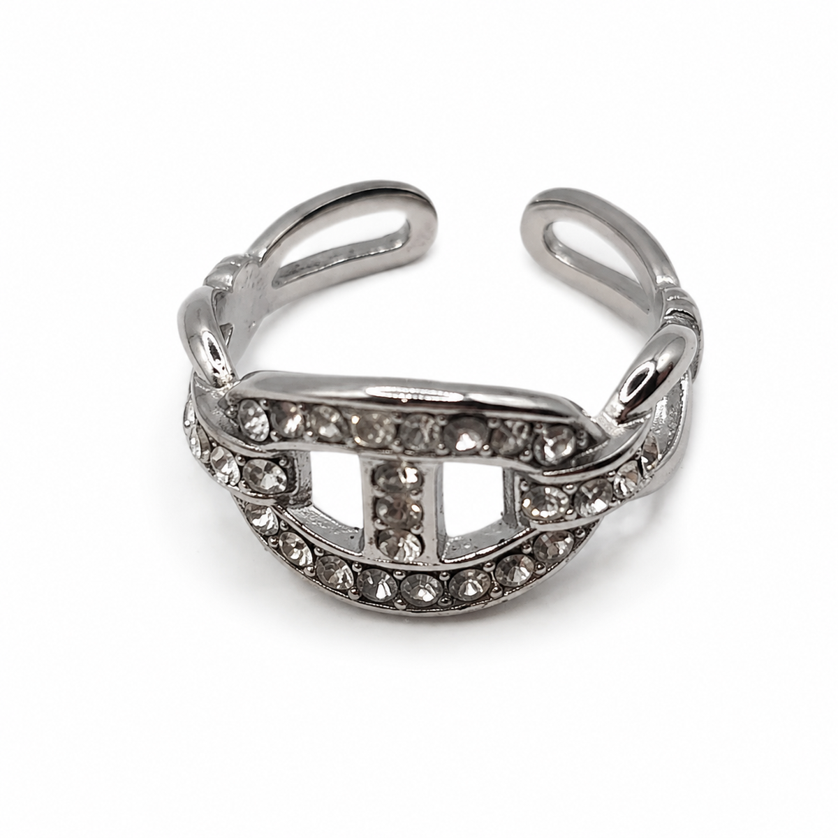 Bague Éclipse Argentée – Ajustable